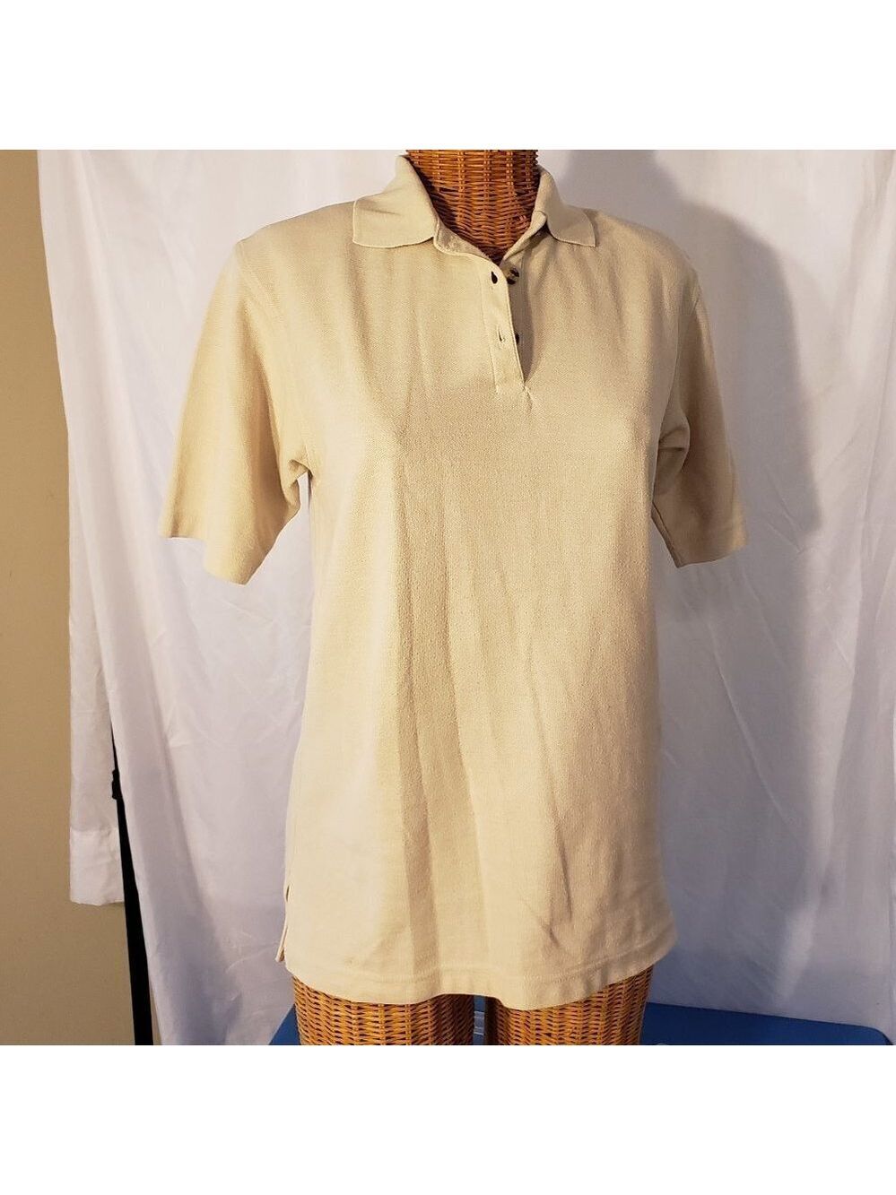 Ladies CB COASTAL Knit Golf Shirt in Tan - S